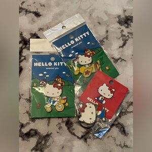 ☁️ Sanrio 2019 Hello Kitty Metal Keychain & Enamel Pin LOT